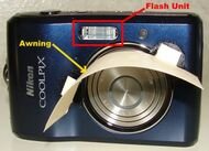 Camera Awning to reduce dust orbs...
